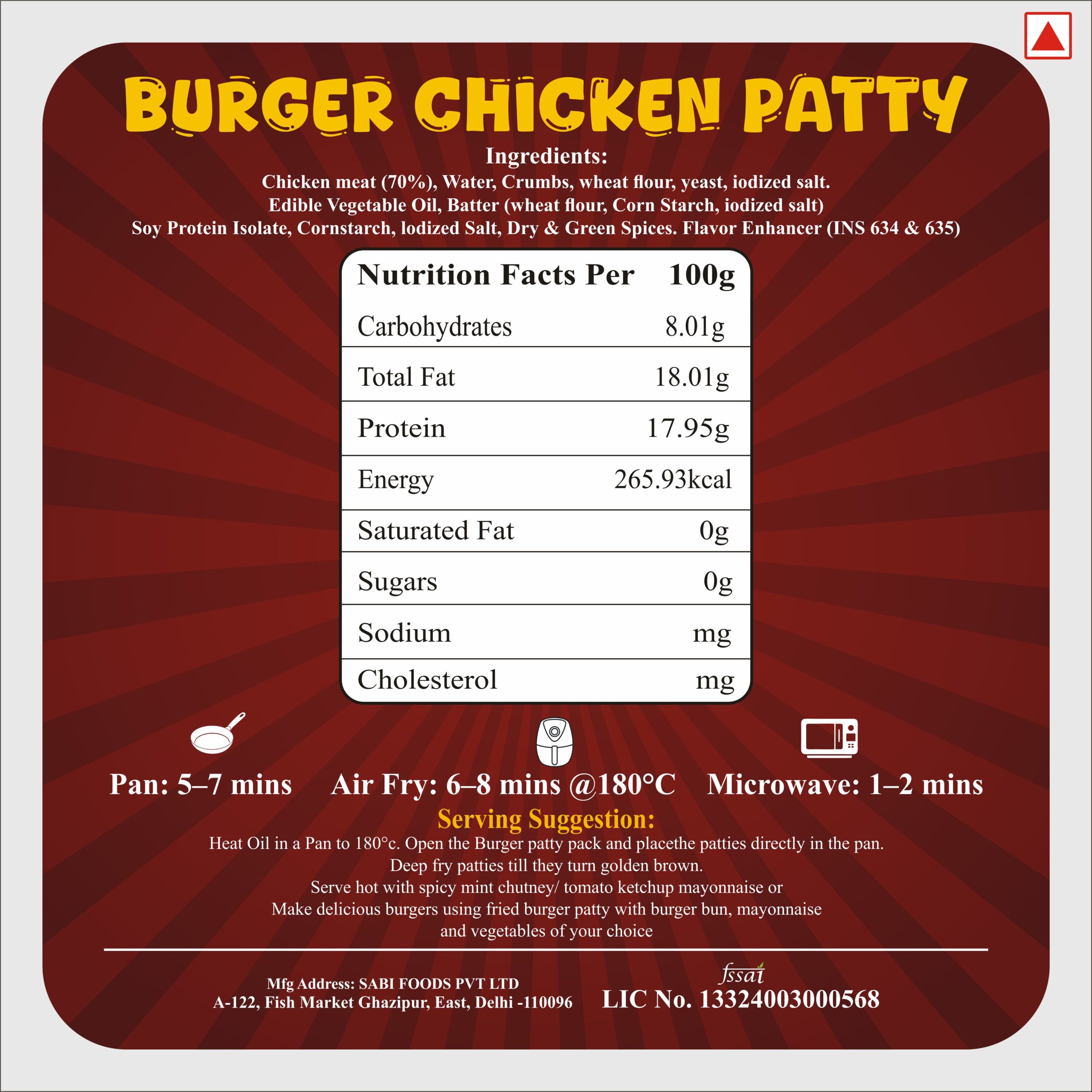 BURGER CHICKEN PATTY