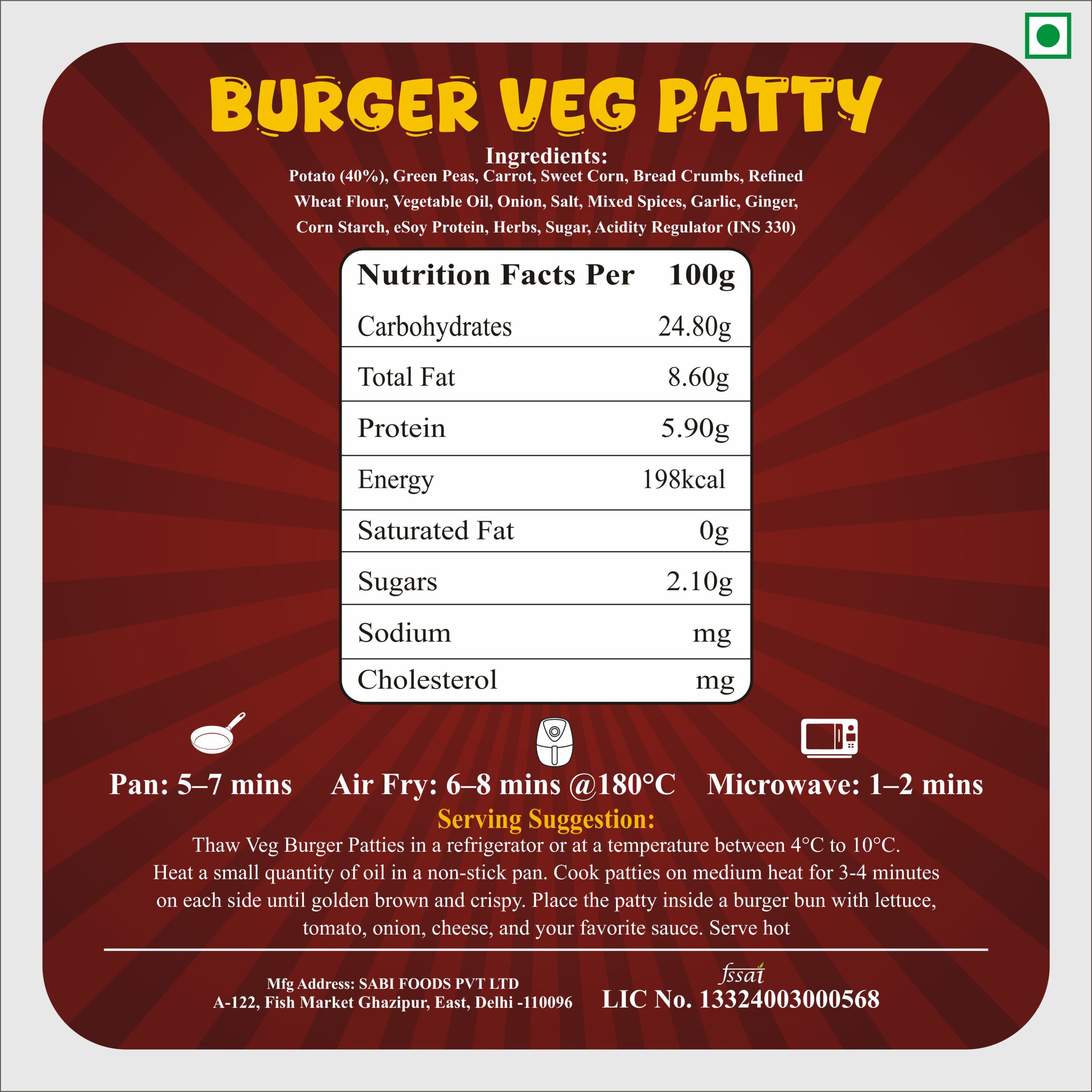 BURGER VEG PATTY